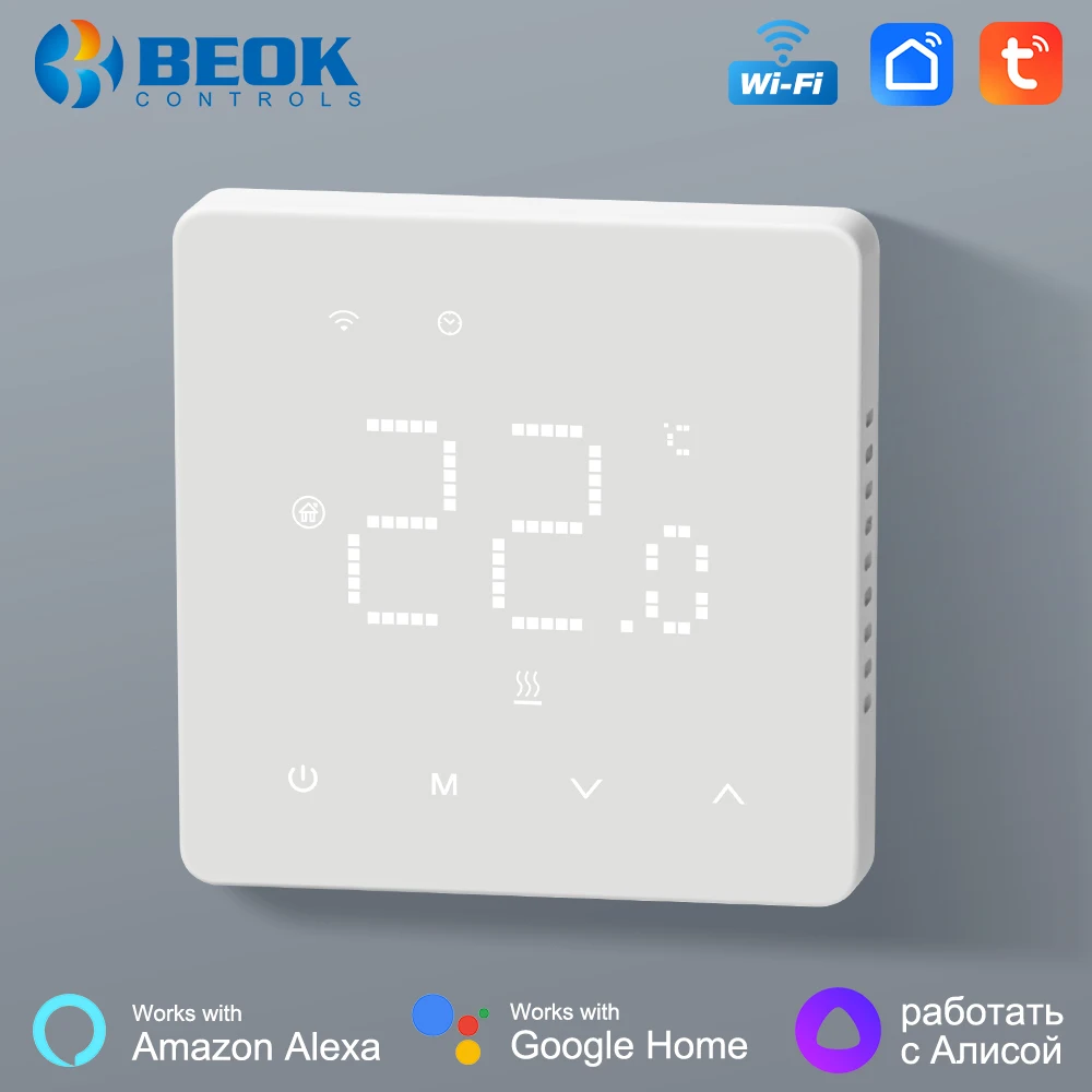 Beok Tuya Wifi Room Thermostat Underfloor Heating System Thermoregulator for Gas Boiler Electric Heating with Alexa Google Home