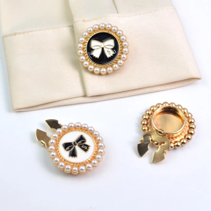 원형 셔츠 커프스 단추 의류 버튼 액세서리 버튼 커버 칼라 스터드 다이아몬드 버클 패스너 세트