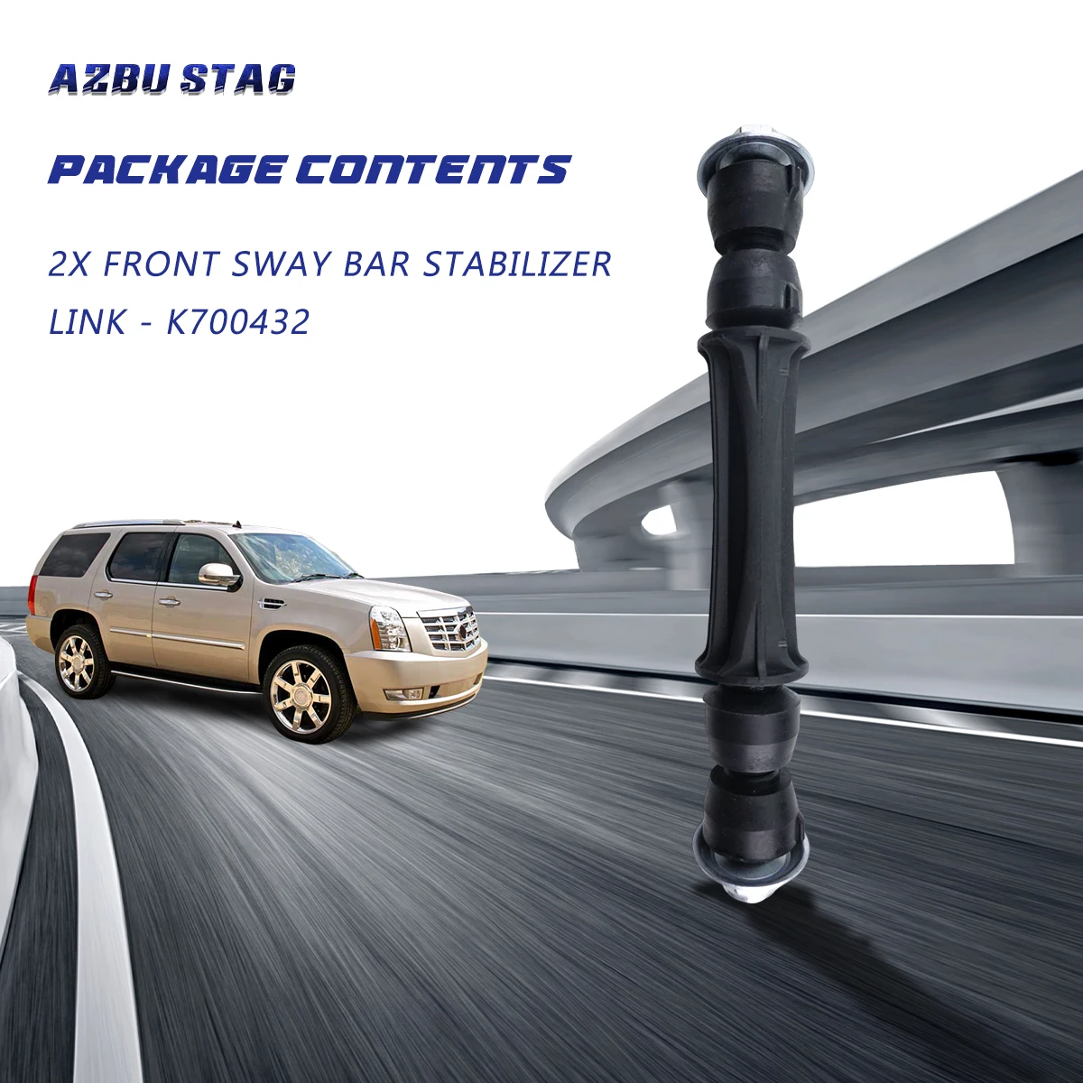 AzbuStag 2Pcs Front Sway Bar End Link for CADILLAC ESCALADE CHEVROLET AVALANCHE TAHOE SUBURBAN GMC YUKON 2004 2005 2006-
