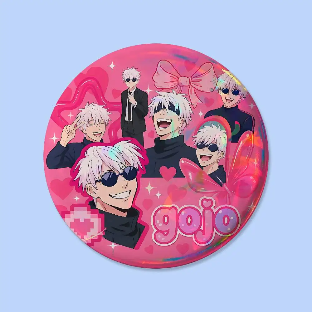 Cartoon G-Gojo Satoru Anstecker 25 32 44 58 75 mm Runde Cosplay-Pins Taschen-Deko Fans Sammlerstücke Freunde Geschenke Brosche Souvenir – Detail 18