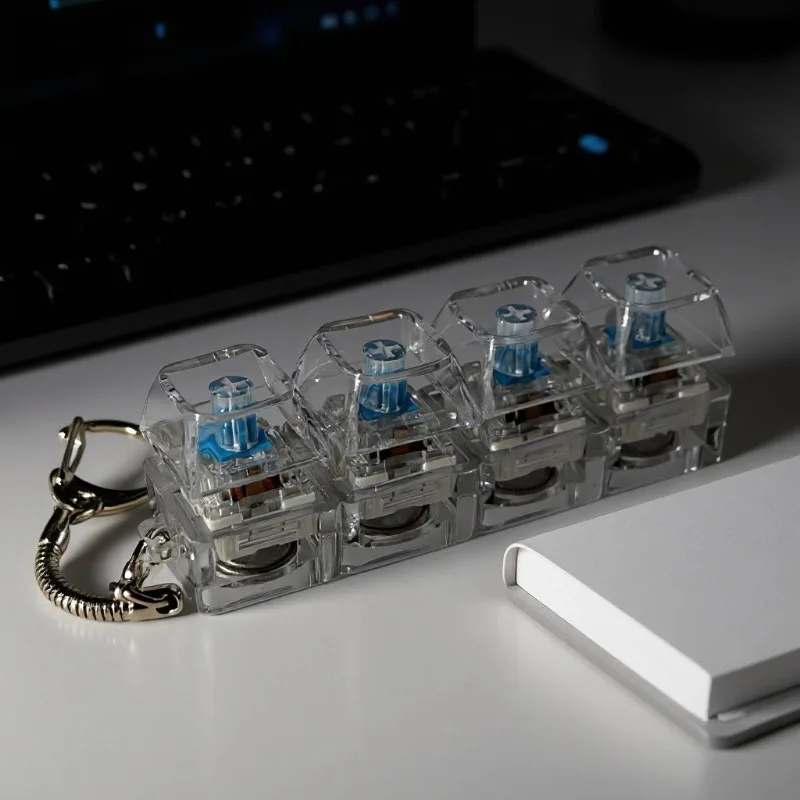 LED Keyboard Keychain Fidget Toy - Stress Relief Gadget & Gift