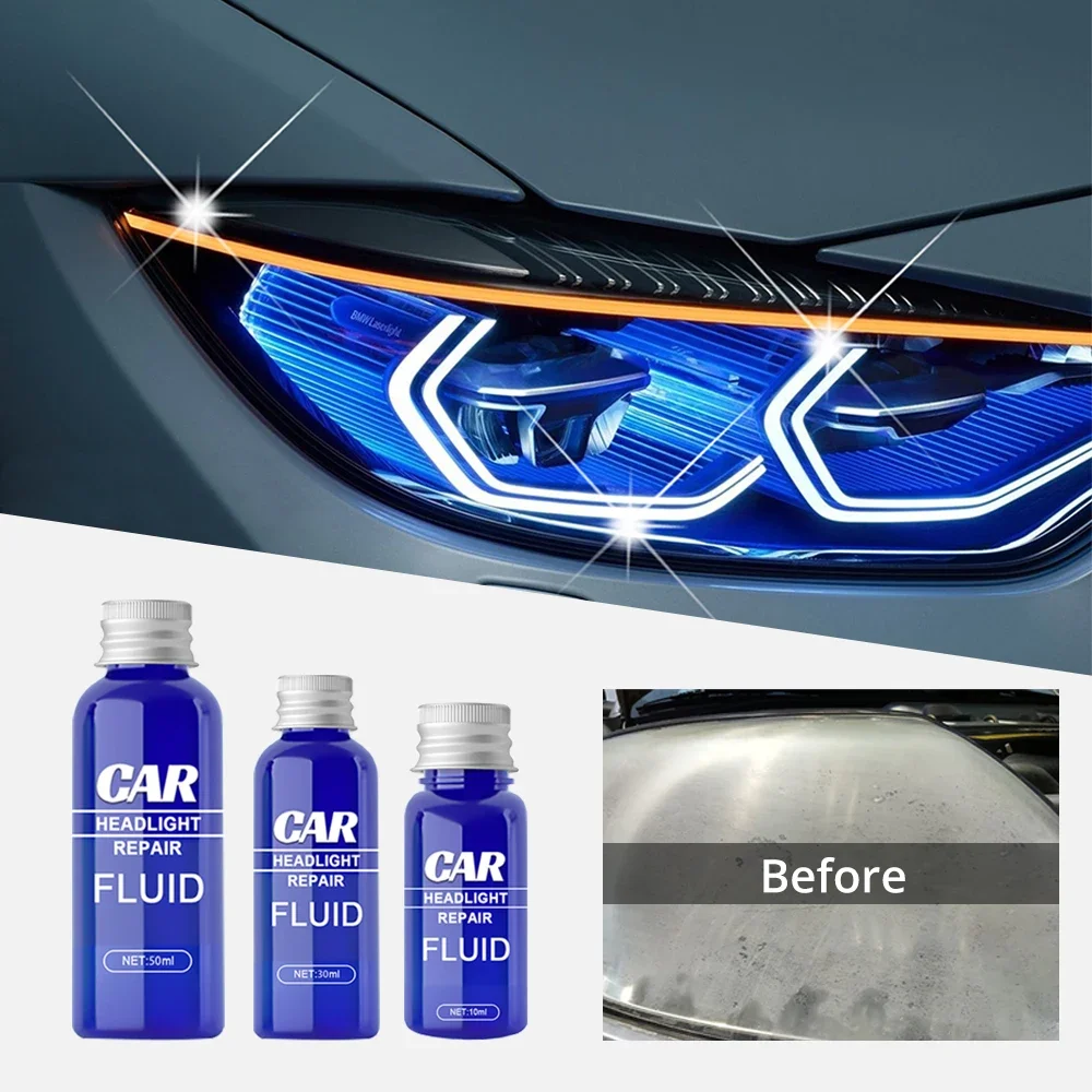 Car Headlight Scratch Remover 10-30ml UV Protection Light Cleaner Automotive Restoration Kit Polishing Cleaning Maintenance