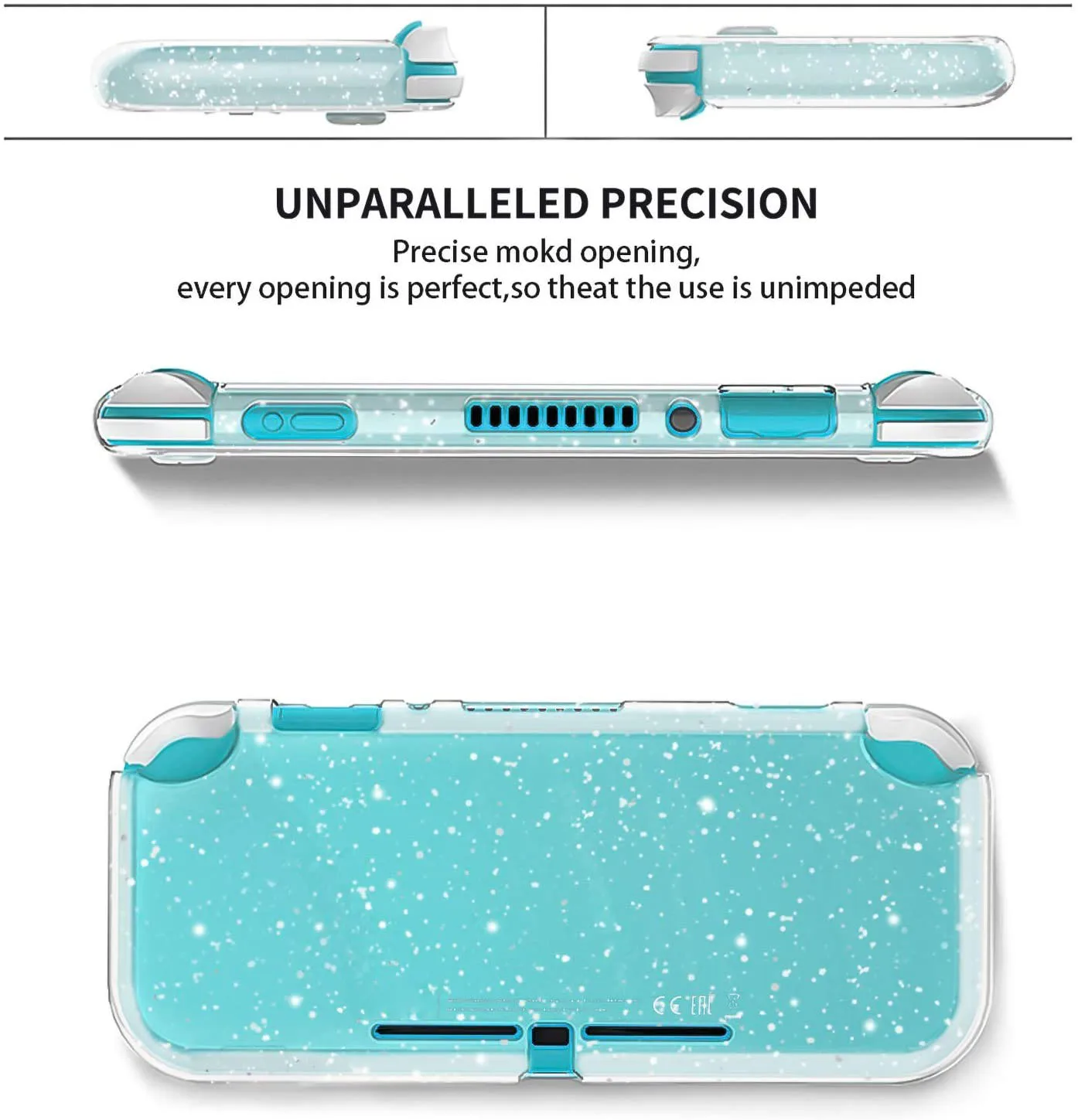Glitter TPU Protective Cover for Handheld Game Console - Clear Shiny Protector Case