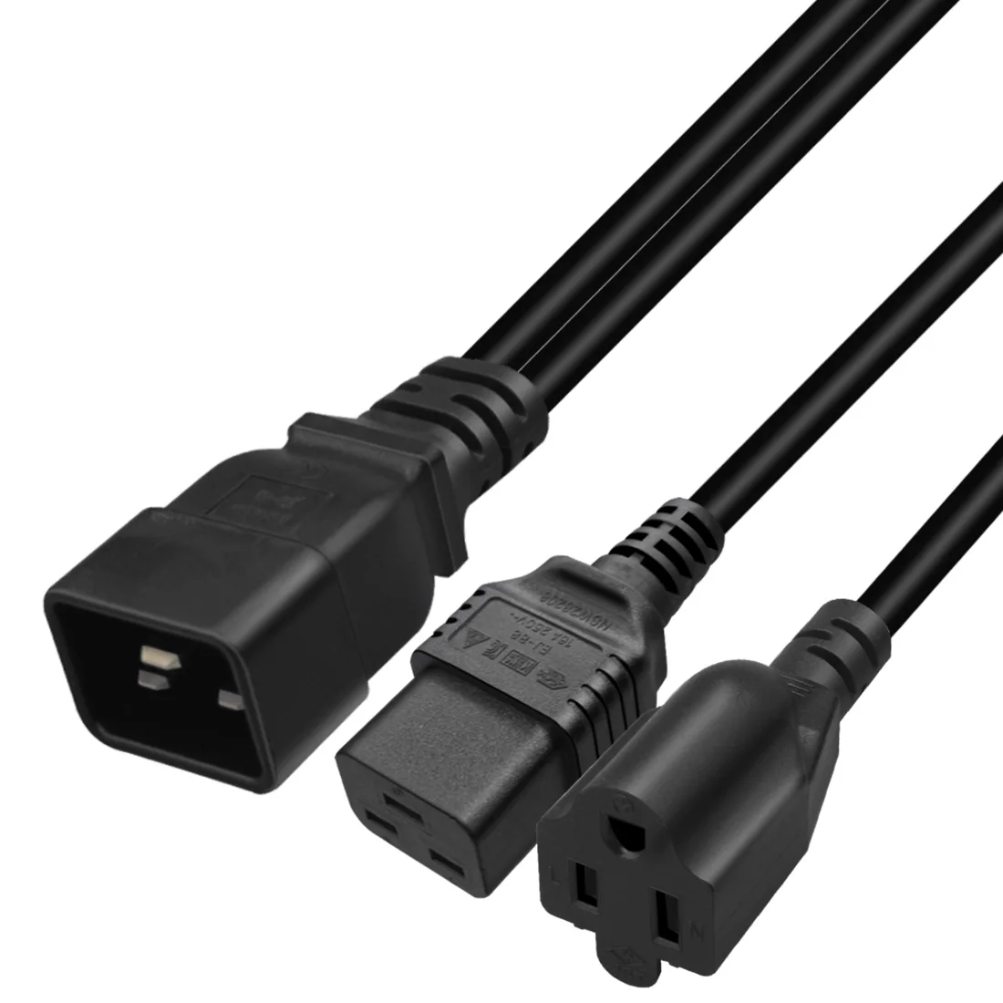 JORINDO,PDU/UPS c19  ̱ ǥ 3 Ȧ -C20 ÷ AC  ÷ ȯ ̺, C20-C19/ 5-15R,0.3M