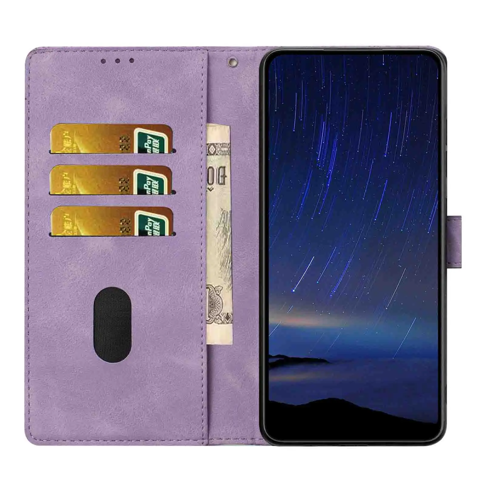Cherry Blossom Leather Flip Phone Case - Edge Series