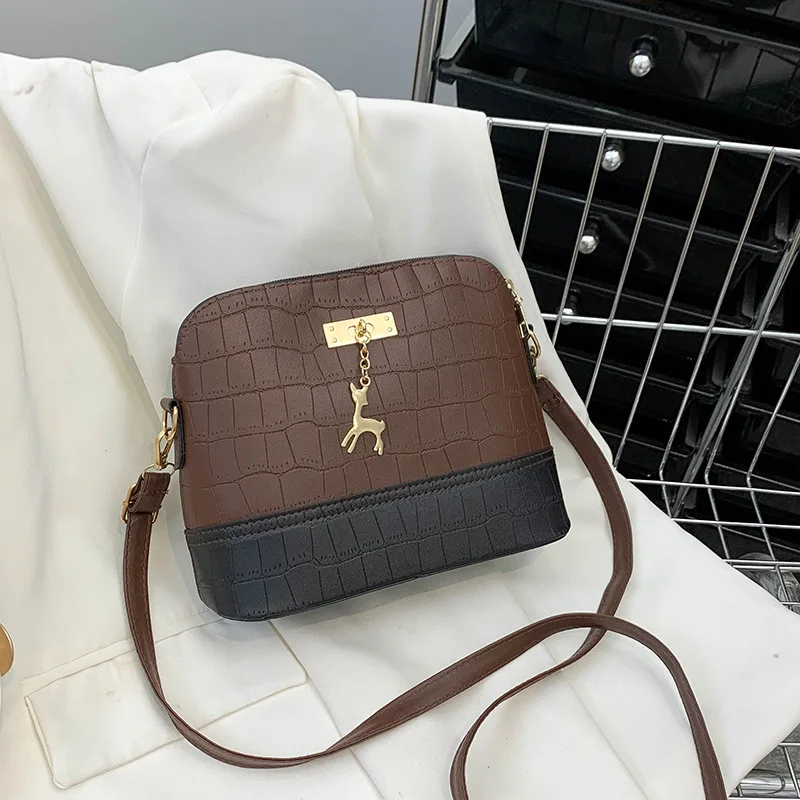 PU Leather Women Shoulder Bag Crossbody Bag Deer Toy Pendant
