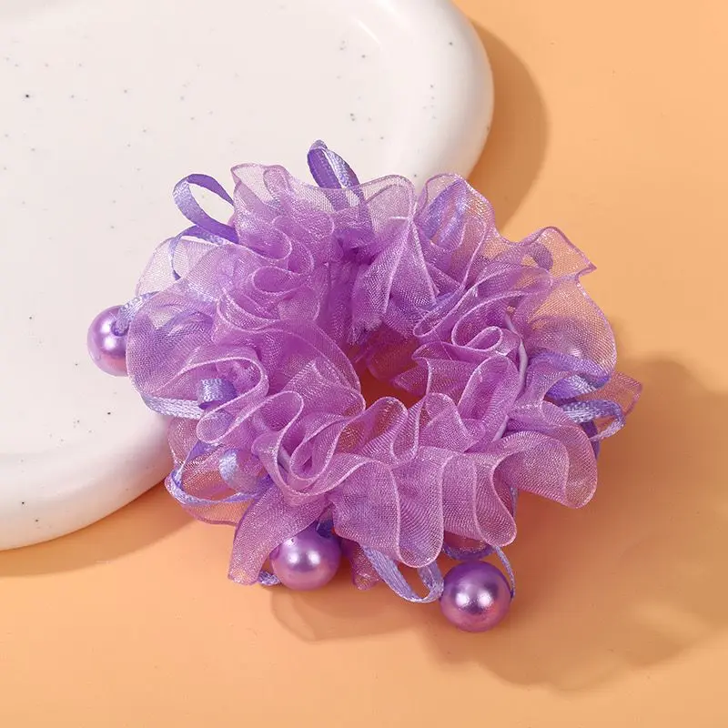 2 Stück rosa bezaubernde Haarbänder – ideal für kleine Mädchen. Princess Ball Haarringe, Blumenkopfseile mit elastischen Bändern – Detail 8