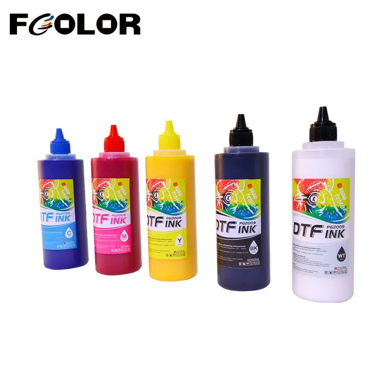 Fcolor DTF Ink 250ML PG2009 DTF Transfer Ink for Epson XP600 L1800 L8050 Printer Heat Transfer Printing C M Y BK LC LM W