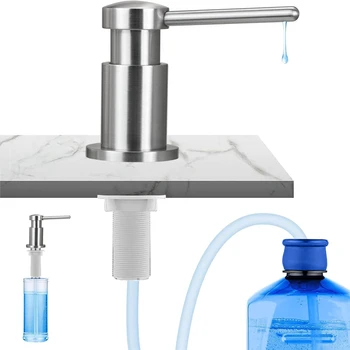 อ่างล้างจานสแตนเลสเครื่องจ่ายผงซักฟอก 500ML ขวด/100 ซม.หลอด Liquid Dispenser ในตัวออกแบบกดหัวปั๊ม 2