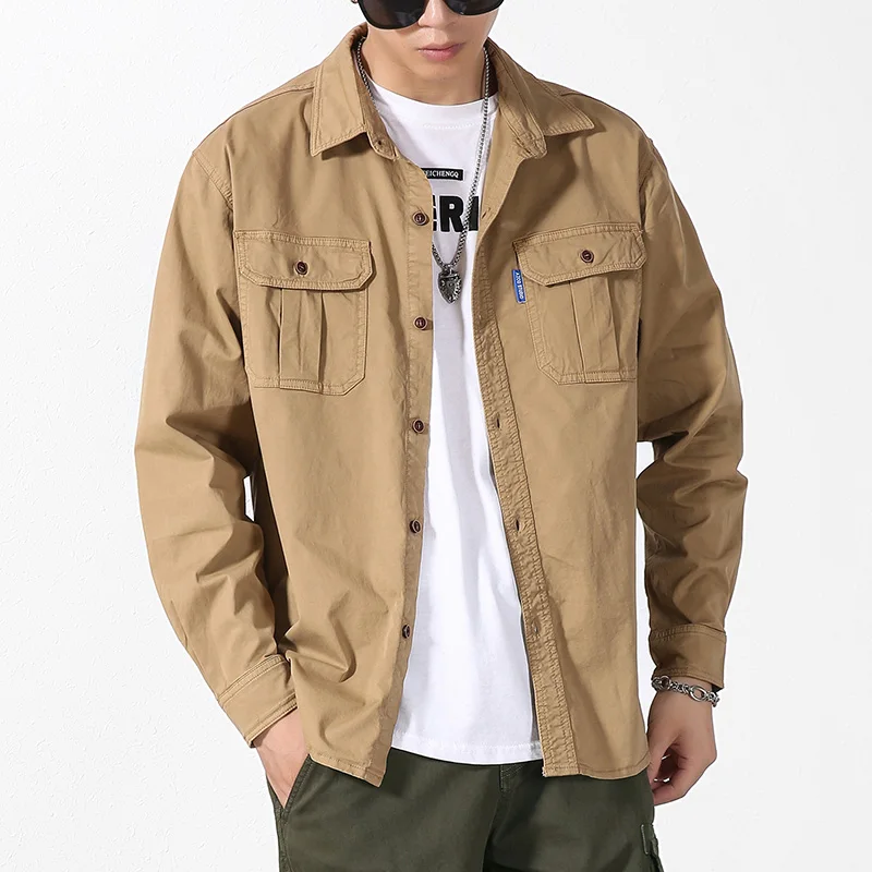 Men's Tactical Work Shirts Relaxed Fit Button Down Cotton Long Sleeves Outdoor Multi Pockets Military Shirts Solid Khaki Tops photo backpack canvas camera bag for sony canon eos nikon panasonic olympus fujifilm dv video cover outdoor travel case khaki