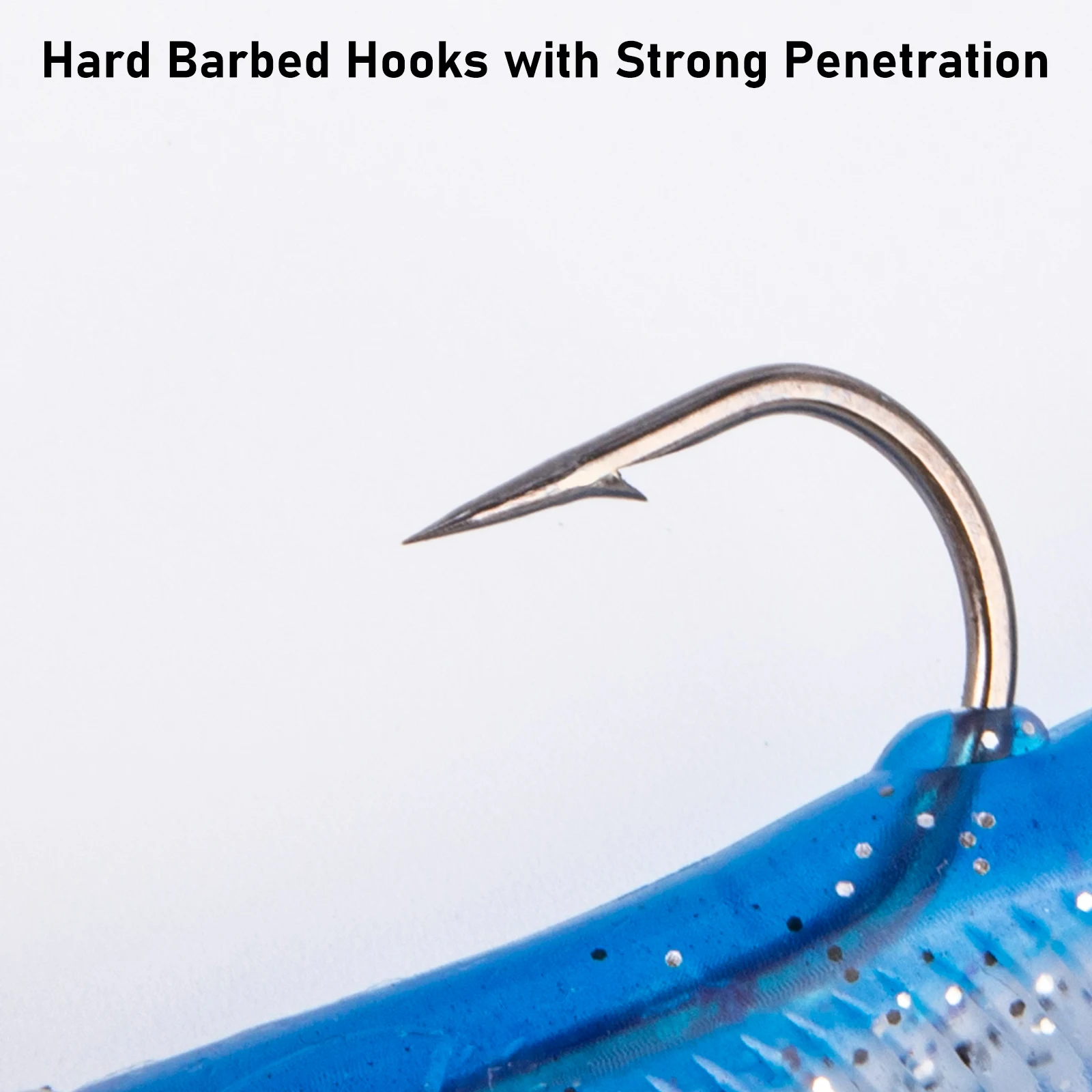 5pcs Sandeel Soft Plastic Fishing Lures with Paddle Tail Jig Heads 11.5cm/14g Swimbait for Bass Trout Pike Saltwater