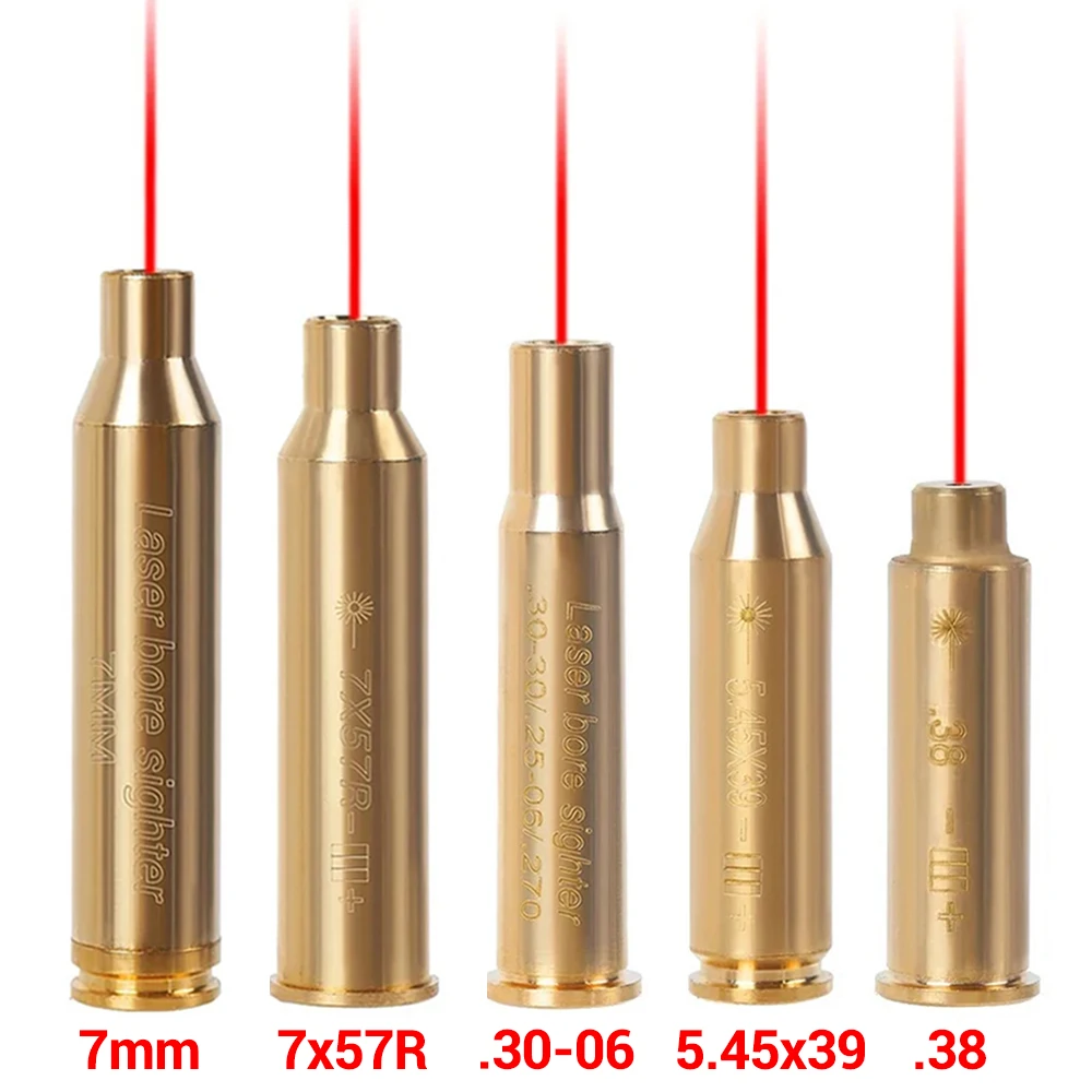 Red Dot Laser Brass Boresighter CAL .223 5.56 9mm 308 7.62 .45 30 06 Cartridge Boresight Rifle Scope Hunting Gun Accessories