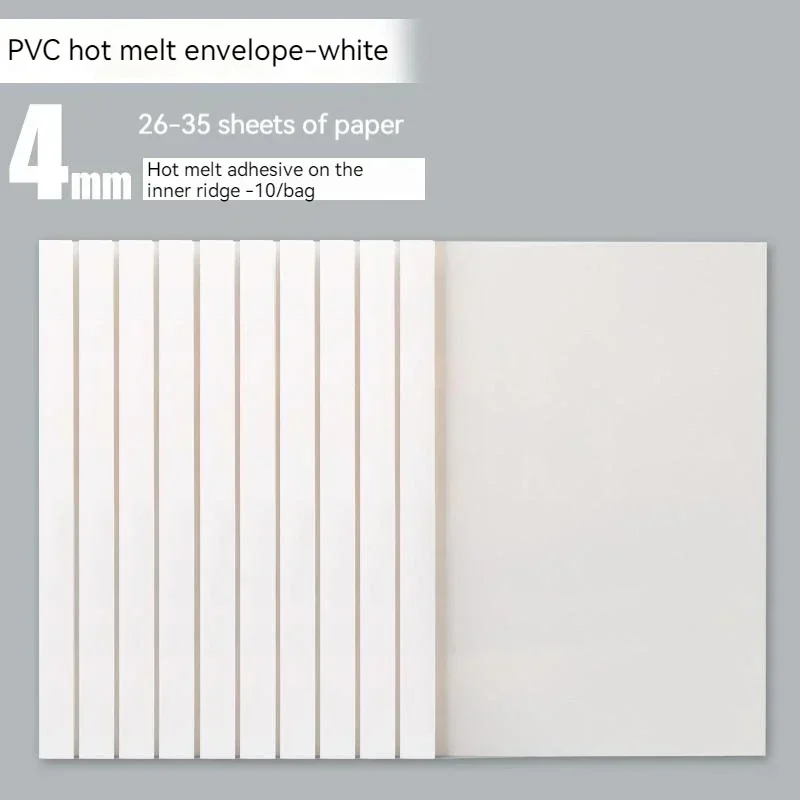 A4 Clear PVC Hot Melt Envelope: 4mm Plastic Cover for Voucher Binding