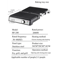 PBOBP Multifunctional Steak Cutter Detachable Baking Pan Barbecue Roasted Sausage Sandwich Steak Breakfast Machine 2