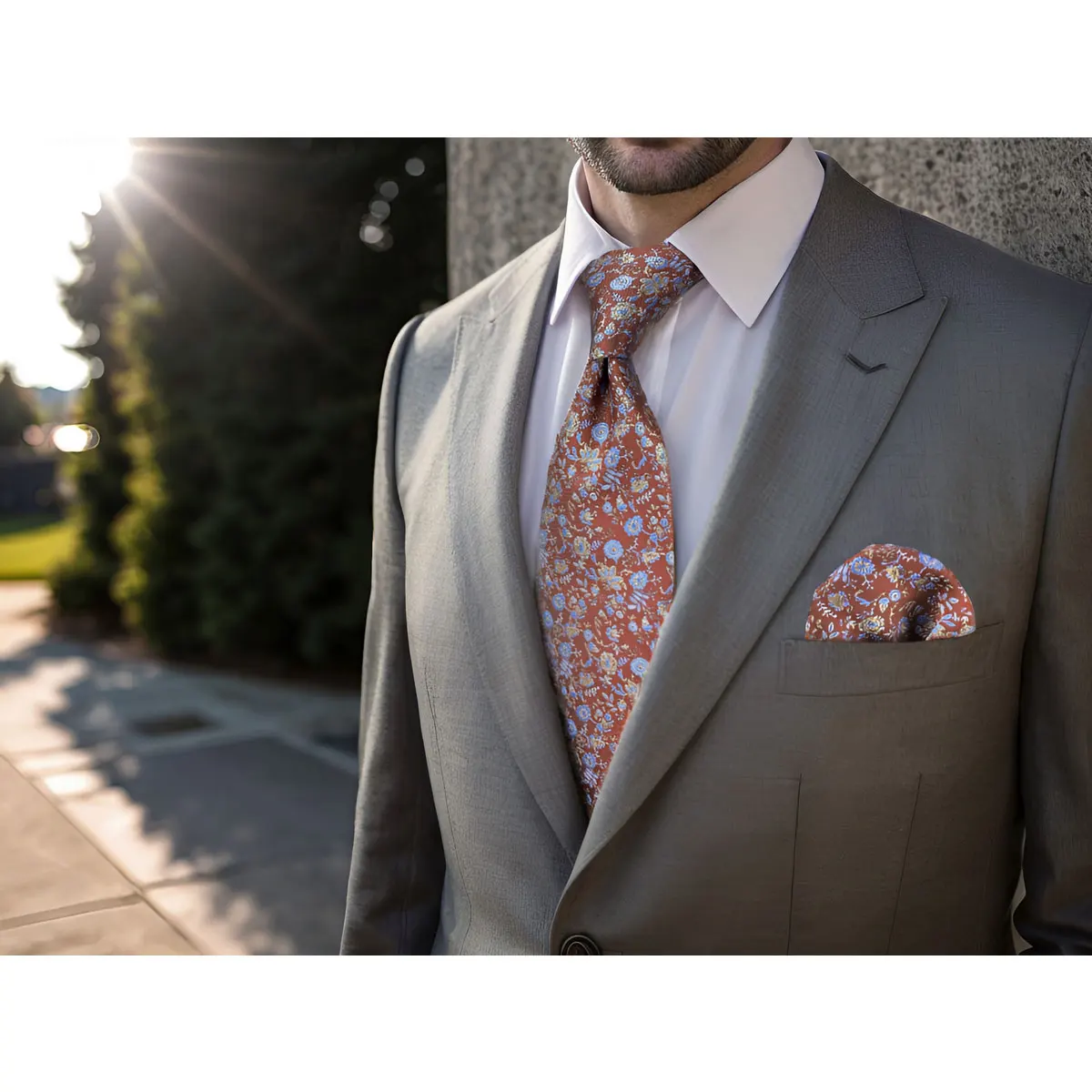 B32 Red Floral Mens Cravatte Hanky Set Fashion Classic Wedding Cravatte Regalo Extra Lunghe