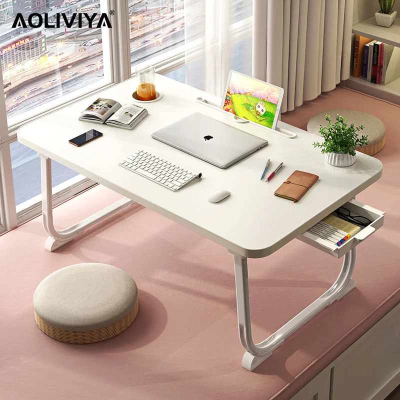

AOLIVIYA Small Table Folding Table Bed Student Desk Laptop Children Learning Bay Window Simple Sofa Table Sitting on The Floor