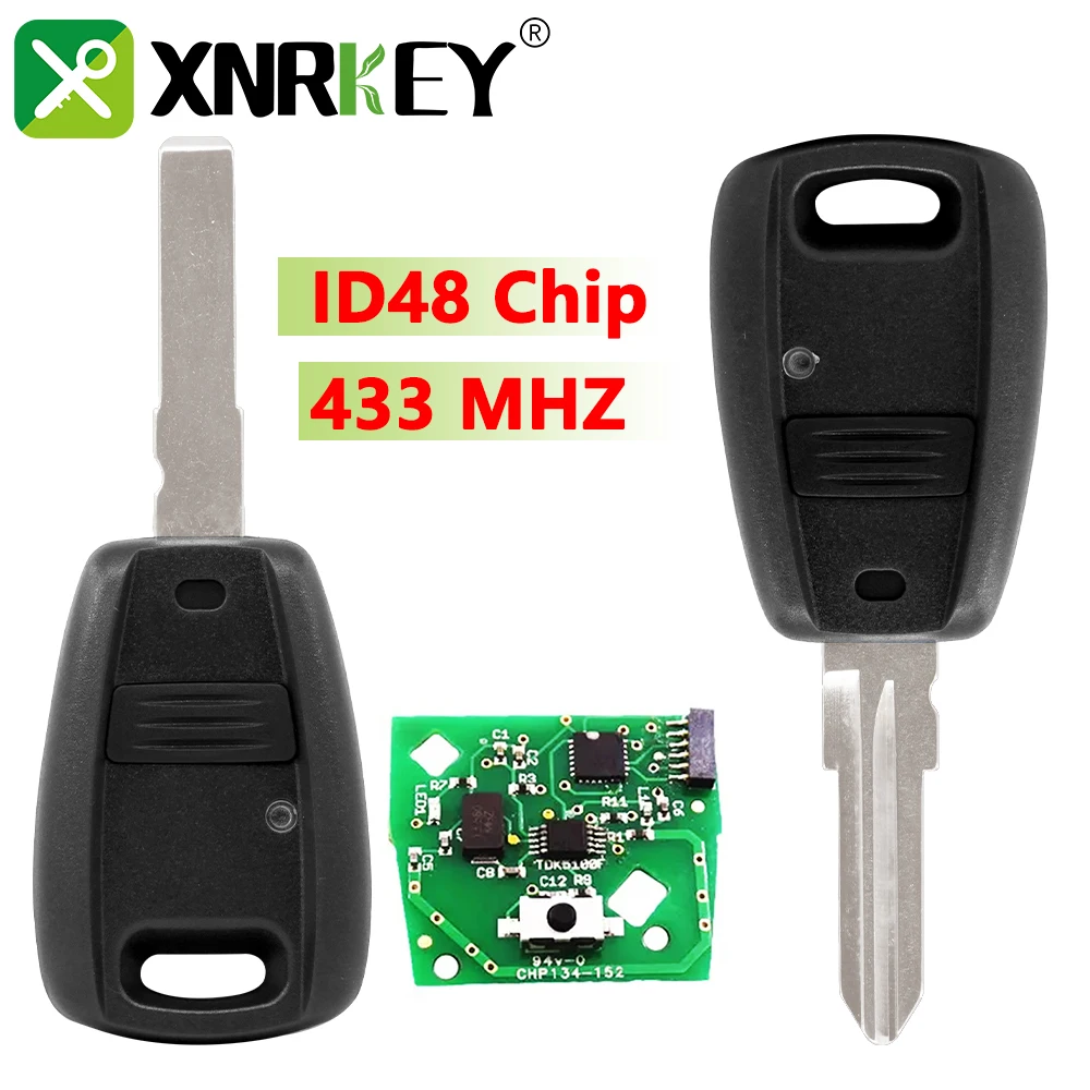 Xnrkey Black Smart Remote Key Case Cover 1 Pulsante Per Fiat Punto Doblo Bravo Transponder Auto Key Sip22 Gt15R Blade