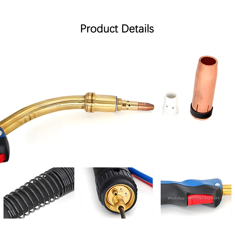 MIG Water Cooled Welding Torch Binzel Type MB 501D With Euro/Panasonic Connector and 3 Meters Cable 5