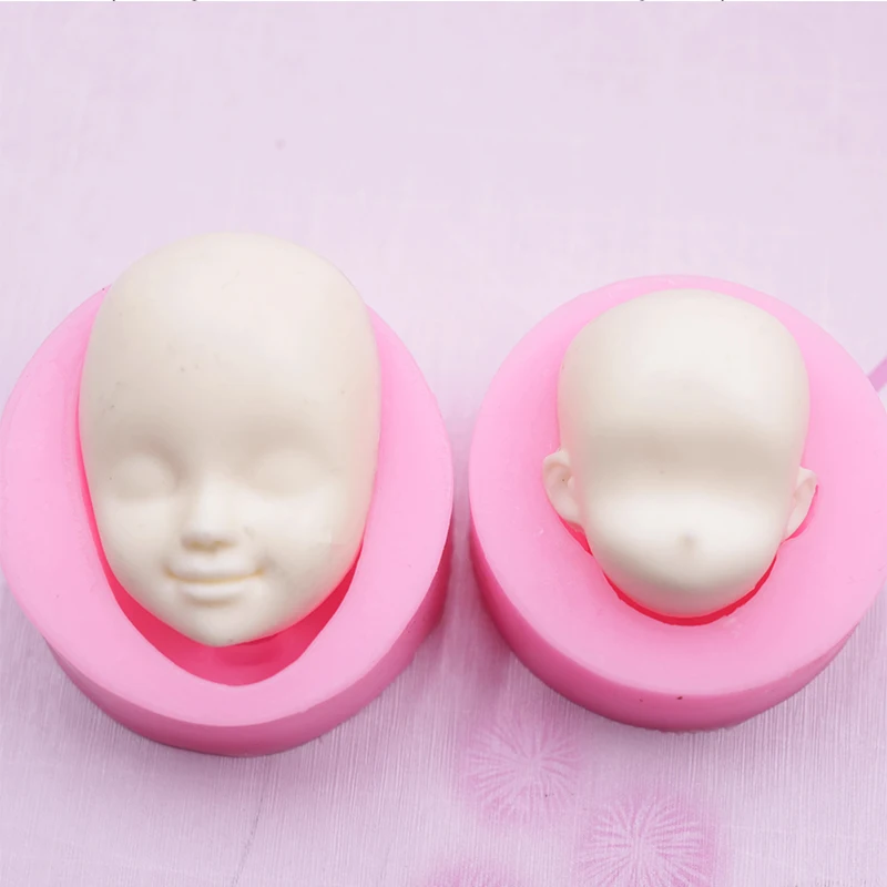 1 Pezzo Stampi In Silicone Viso Di Bambino 3d Versione Q, Stampo Facciale Per Modellismo Di Bambole Fai Da Te, Accessori Per La Modifica Di Argilla, Decorazioni Per La Torta Di Sculpey
