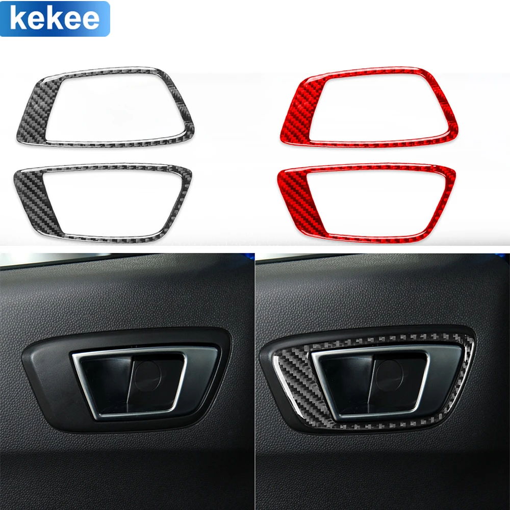 

Центральная консоль для Ford Fiesta 2011-2019, задняя дверная ручка, рамка, отделка, наклейка из настоящего углеродного волокна, аксессуары для интерьера автомобиля