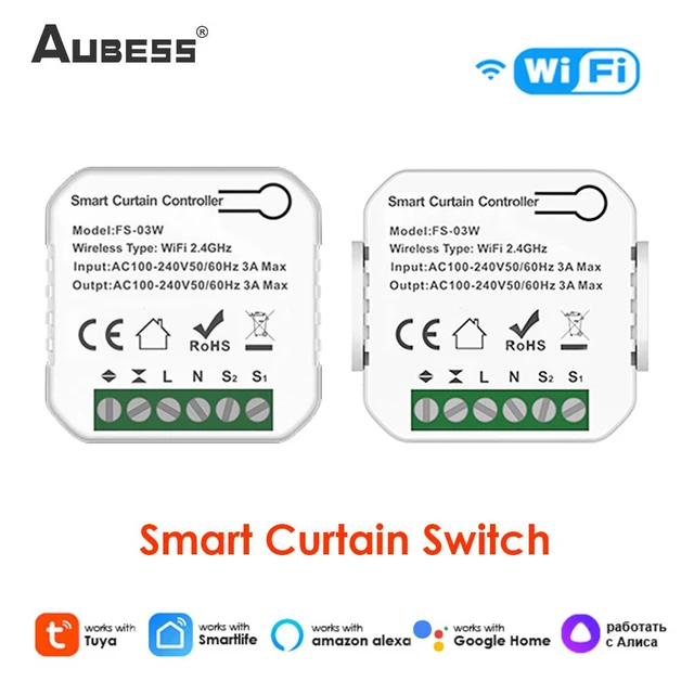 Interruptor de persiana enrollable conectado por WiFi, módulo de cortina  inteligente Tuya, Motor de persianas de 433MHz, Control remoto para Alexa y  Google Home - AliExpress