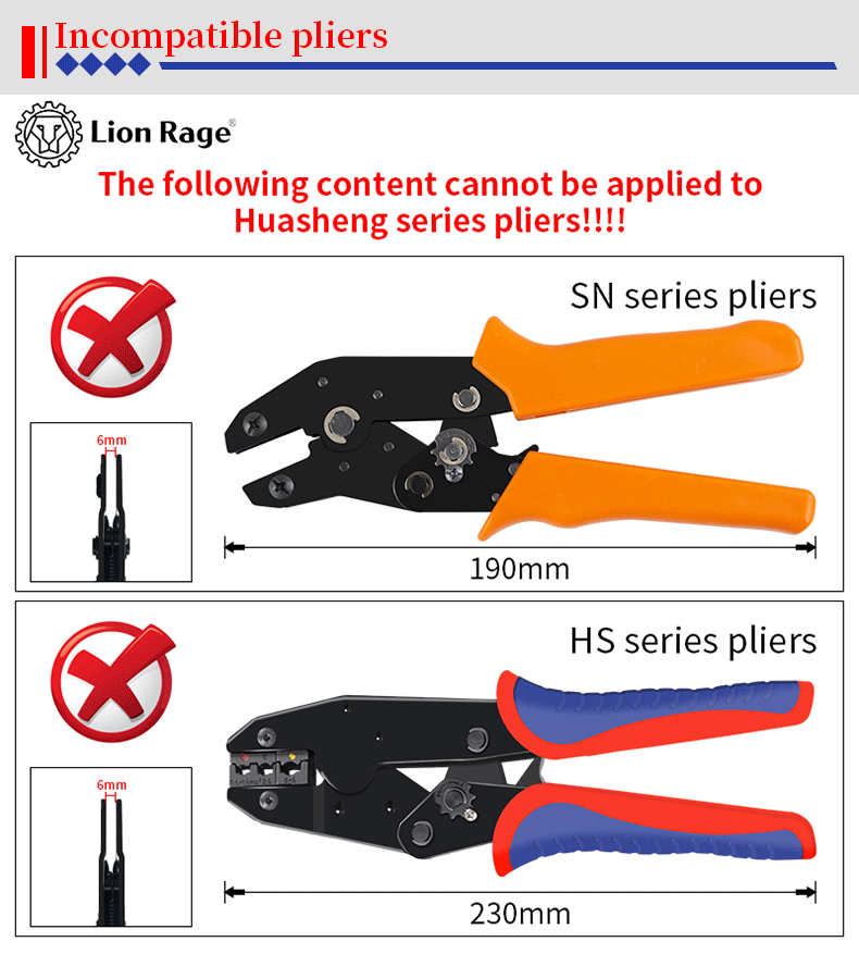Description Picture 5 of itemAnti slip handle crimping tool pliers 4mm slot claw for crimping SN-58B/2549/02C/06WF/06/2546B/03H/-6/, terminal crimping kit