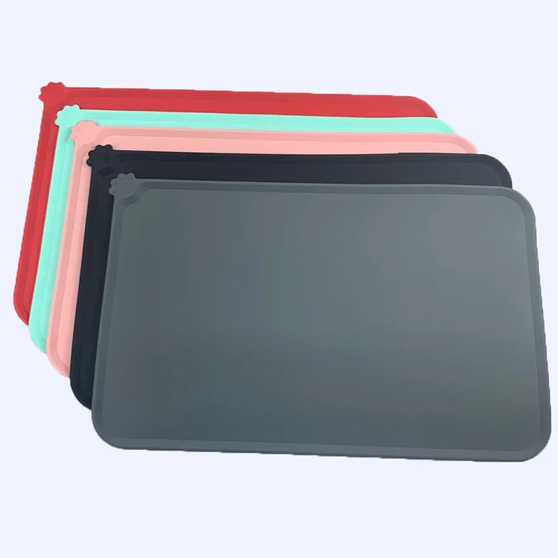 단색 실리콘 방수 애완 동물 매트, 강아지 고양이 먹이 패드, 애완 동물 그릇, 마시는 매트, 개 먹이, 쉬운 세척 