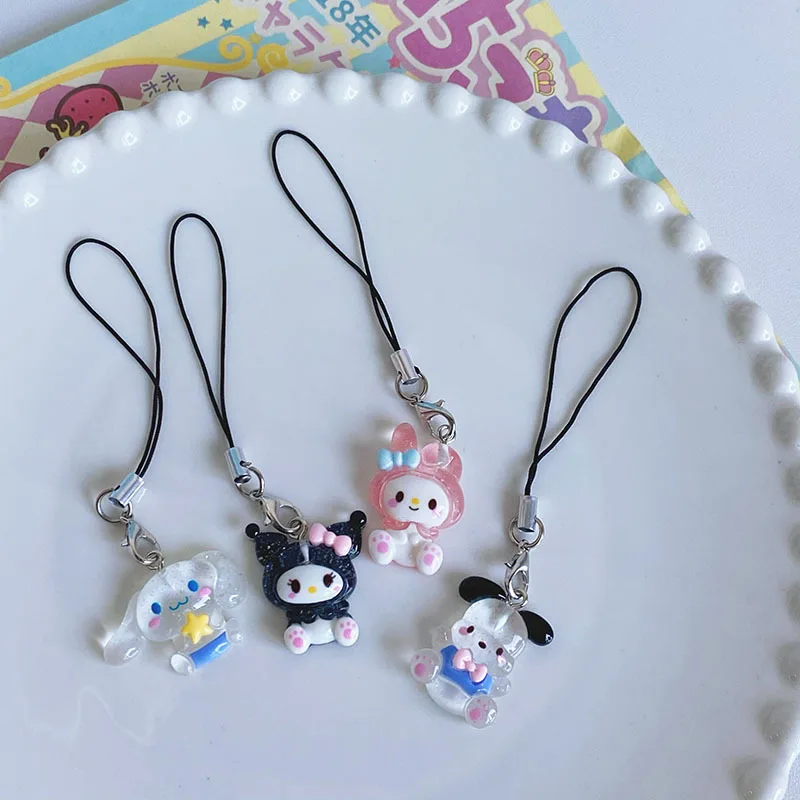 

Sanrio Anime My Melody Bag Keychain Cartoon Cinnamonroll Hello Kitty Cute Phone Pendant Girly Items Pendant Rope Decoration