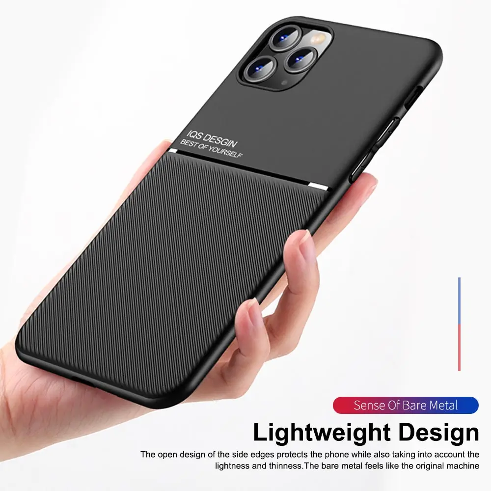 Magnetic Shockproof Soft Back Cover with Built-in Metal Plate