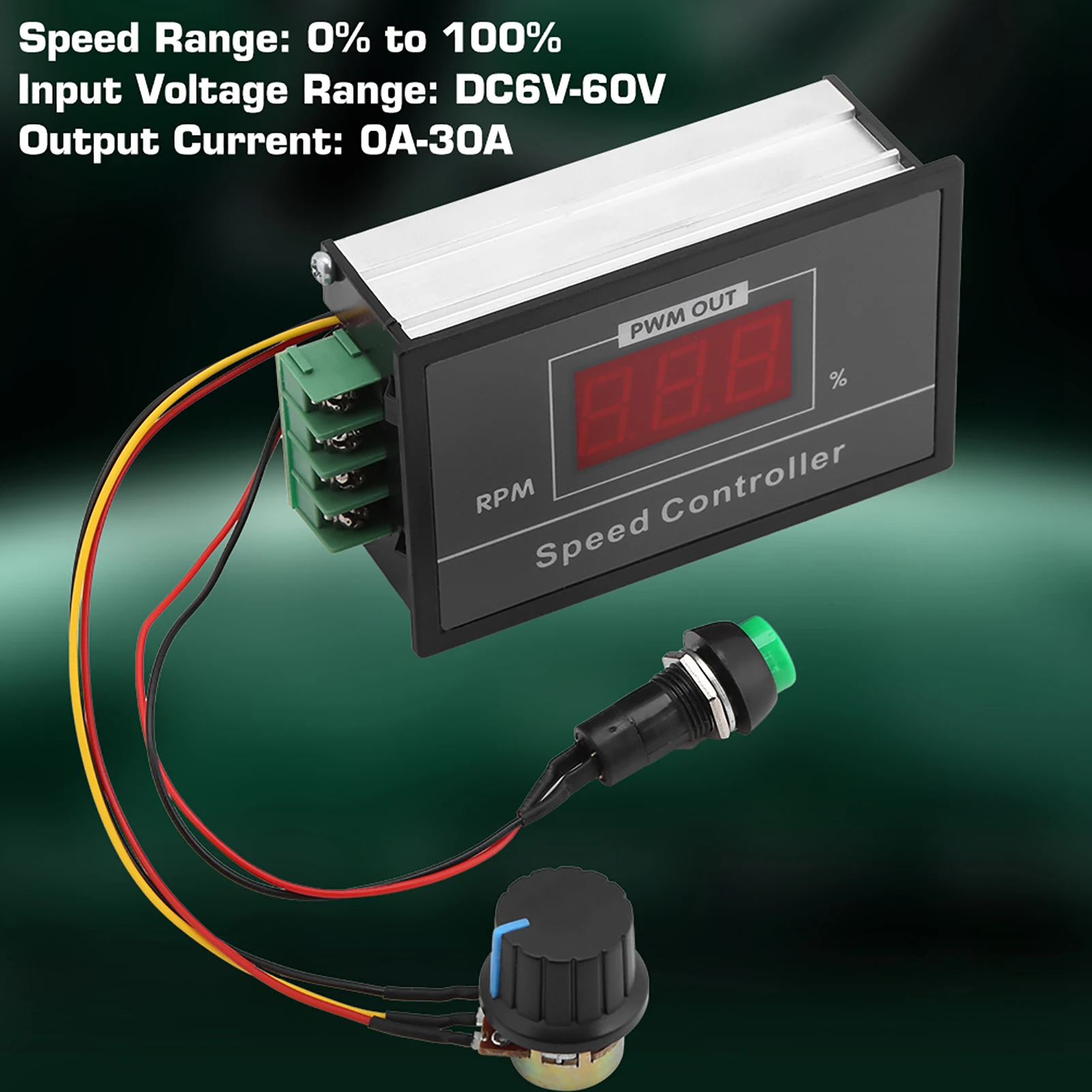 Adjustable DC Motor Speed Controller 6-60V 30A PWM