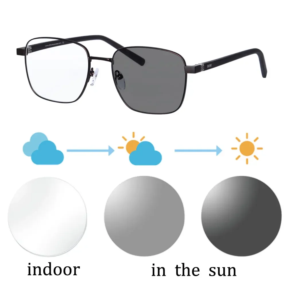 SHINU Brand Anti blue light computer glasses photochromic sunglasses resin lens blue cut eyeglasses photo grey without diopter