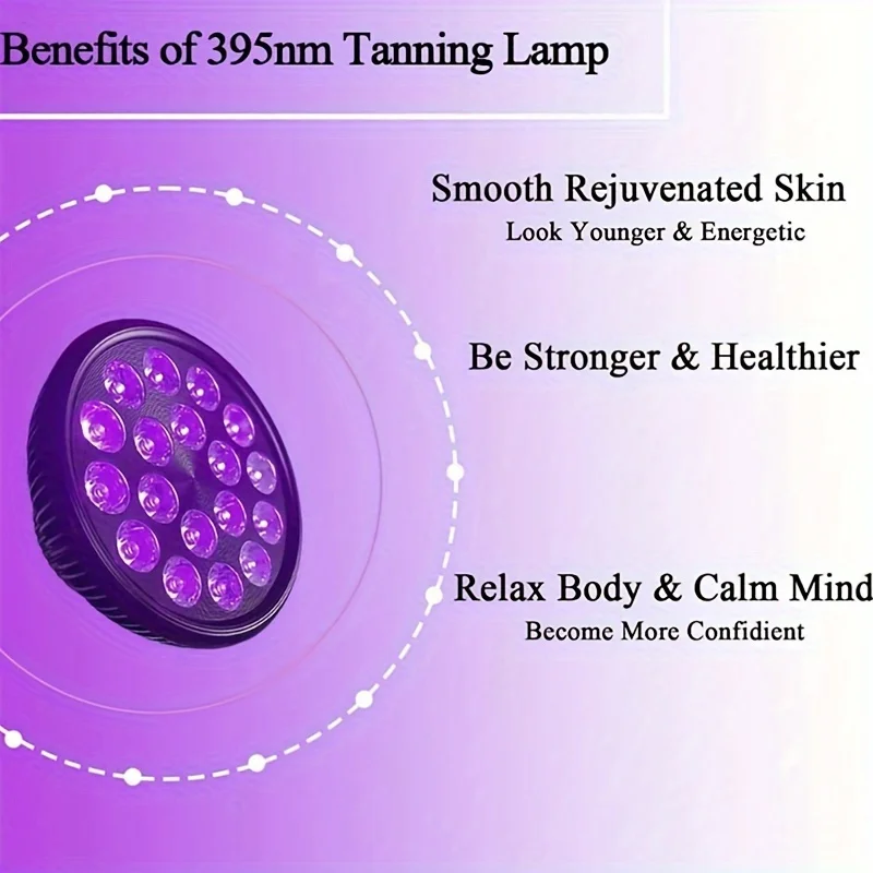 54W Tanning Lamps for Home Full Body&Face 18PCS LEDS Solarium Lamp Wavelength 450nm & 850nm Blue Light Skincare Sun Lamp
