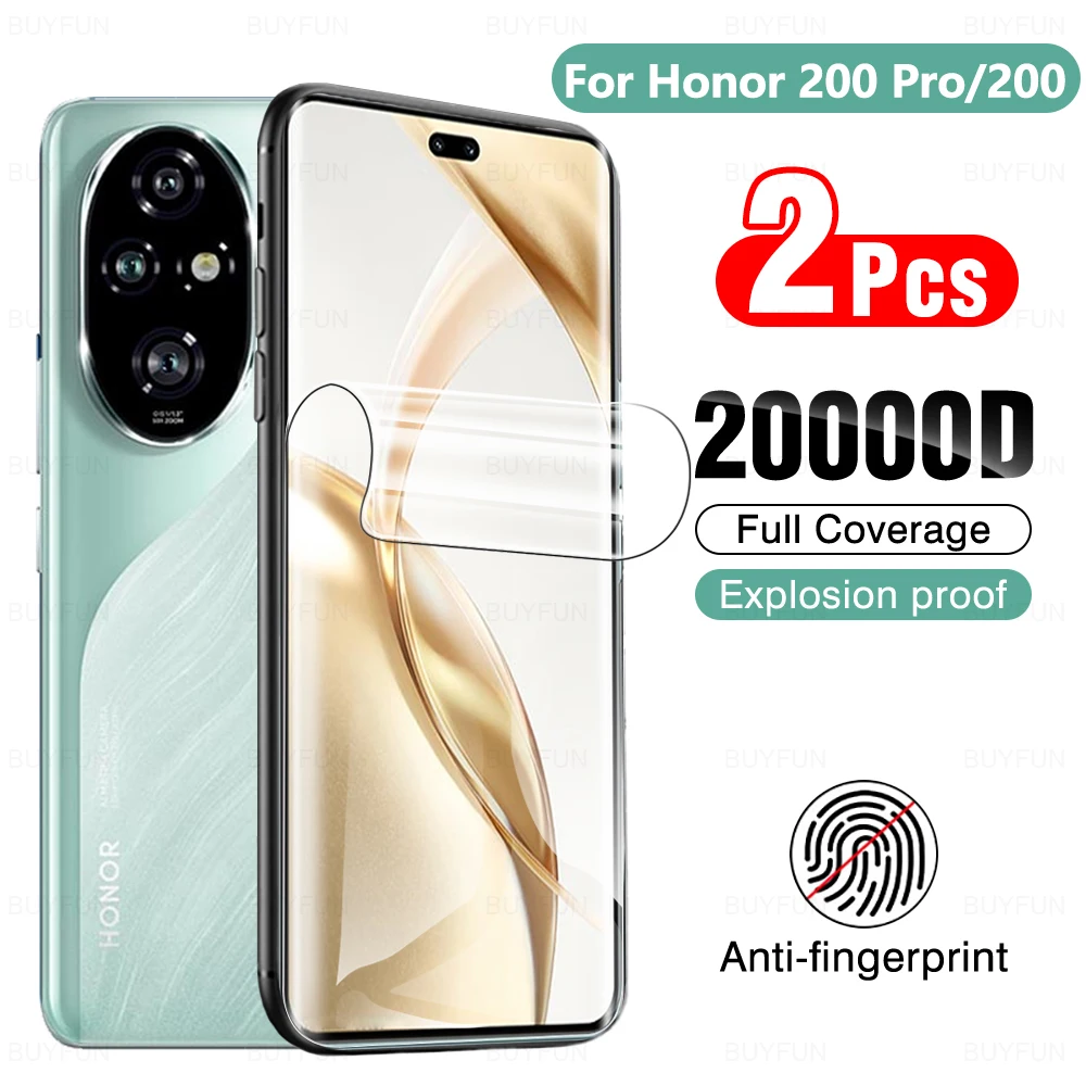 Honor 200 Pro Anti-Scratch Hydrogel Screen Protector, 2-Pack