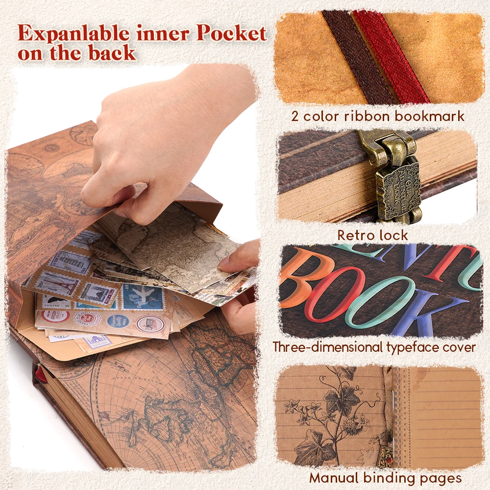 Our Adventure Book146 DIY Handmade Photo Album Scrapbook Retro Kraft Album Anniversary Wedding Memory Mother's Day: 3 - 5 Days Free Delivery Only UK Gift