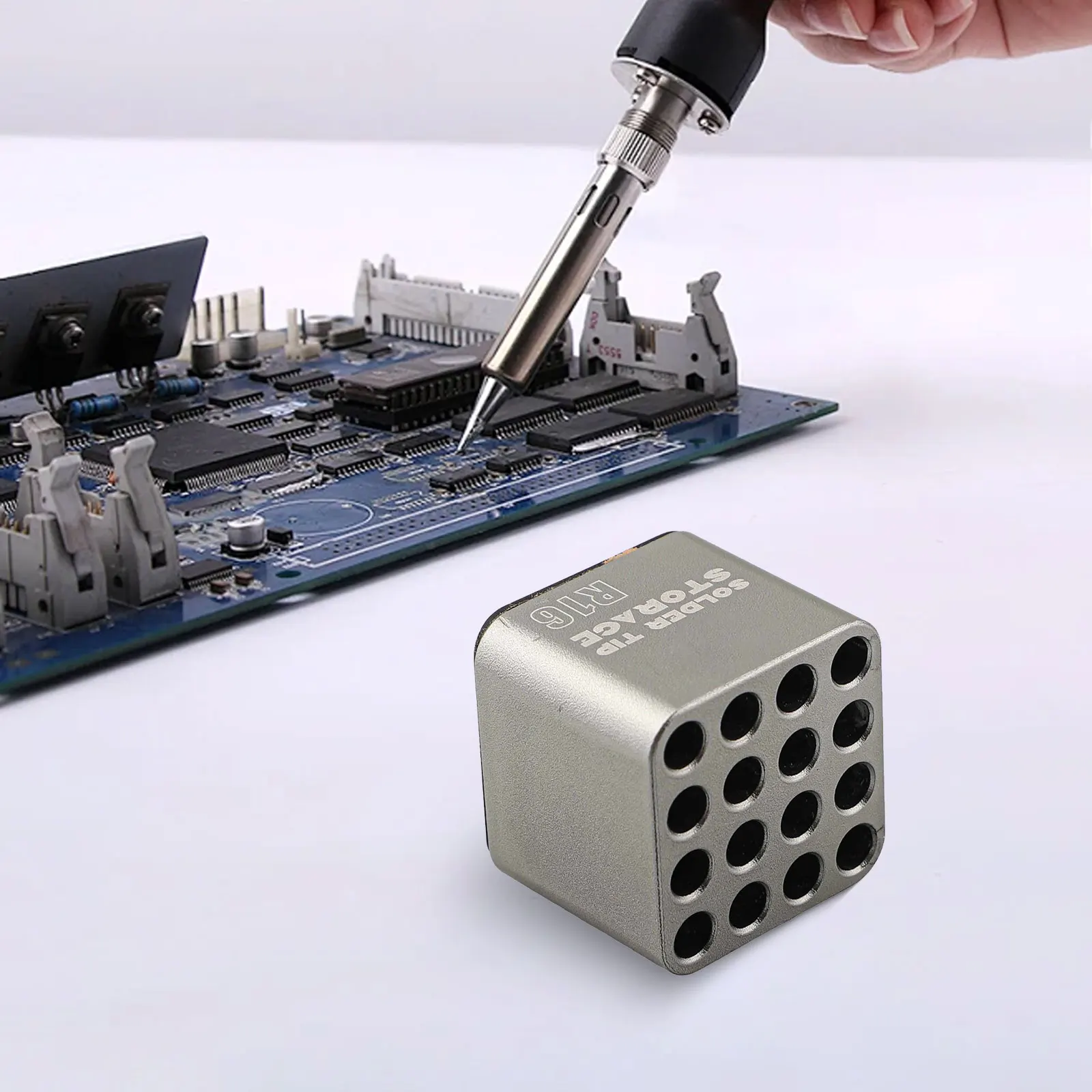 1pcs 16-Hole Multi-grid Classification  Soldering-Iron Tips Storage Box Heating Core Tools Packaging 6