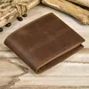 Luufan Vintage Men's Wallet Genuine Leather Short Purse Wallets Men Small Slim Coin Purse Trifold Carteira Pocket Male Wallet 2