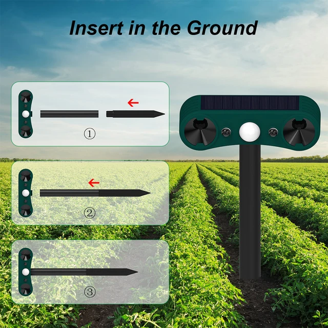 Solar Strobe Light with Motion Sensor Alarm Timed Human Body Induction Infrared Alarm Light Anti-theft Animal Repellent Device 3