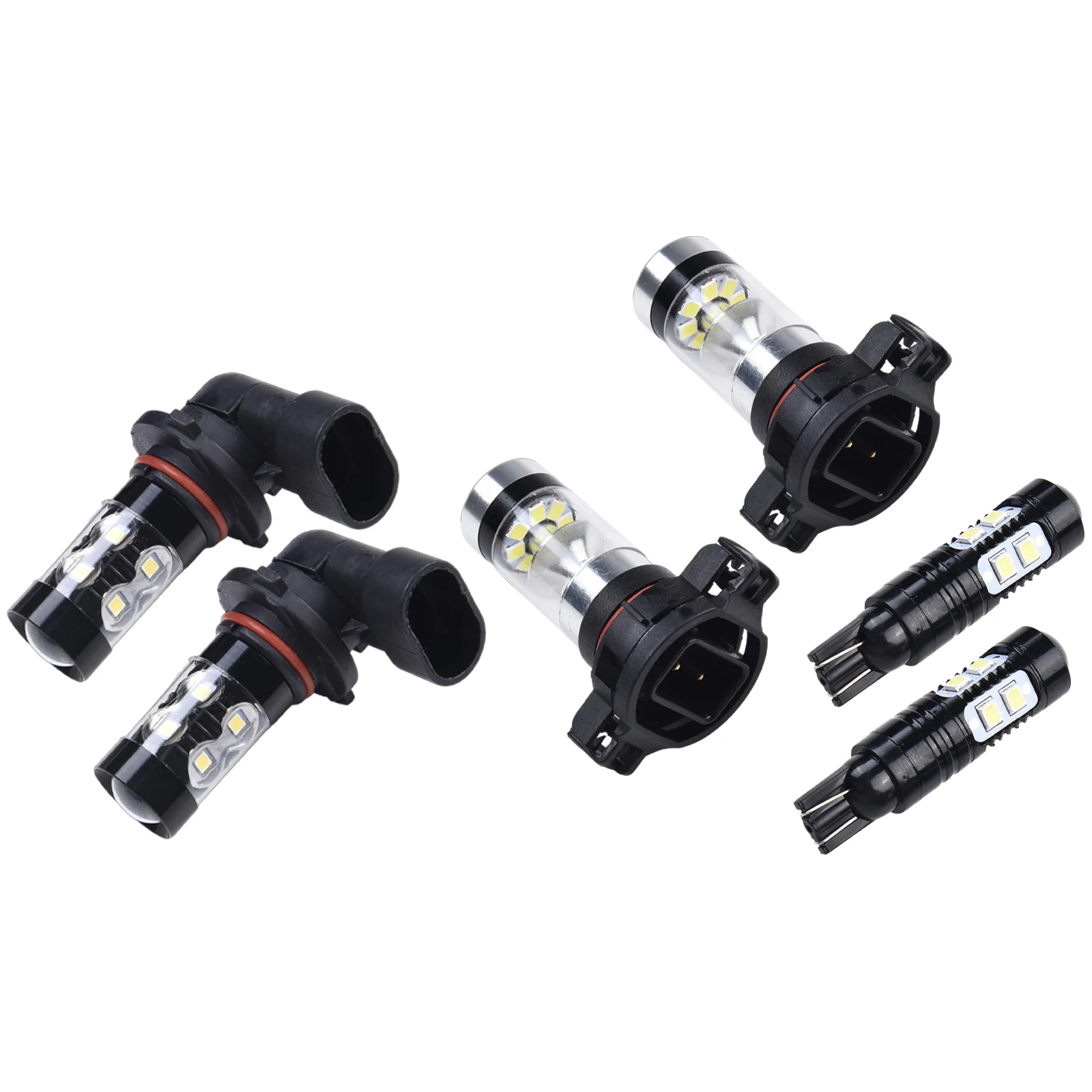 

6PCs White LED Fog Driving DRL Light Bulbs Combo For Cadillac 2007-2014 Error Free Upper Driving Light Bulbs Middle DRL Bulbs