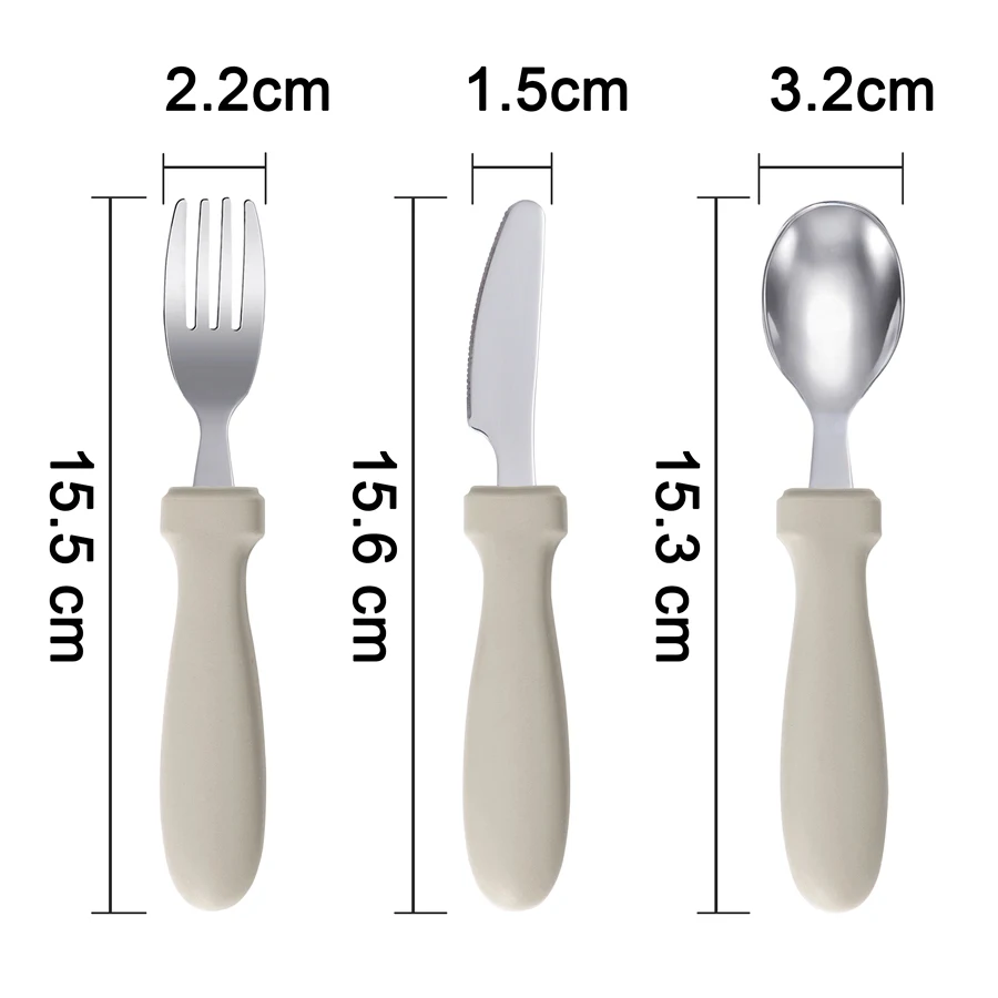 Newborn Stainless Steel Children's Tableware Spoon Fork Knife Set Dessert Spoon For Kids Baby Gadgets Feeding Cutlery Baby Stuff images - 6