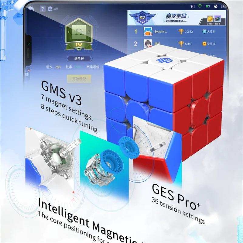 [Funcube]GAN 12 Maglev UV Magnetic Magic Cube 3x3x3 Gan 12 Professional Puzzle 3x3 GAN 12M Levitation Gan12 Maglev Leap GAN12M 5