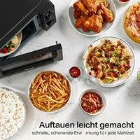 Four à micro-ondes compact 20L, puissance 700W avec 6 niveaux de puissance et minuteur, pour décongeler et réchauffer, noir/blanc 3