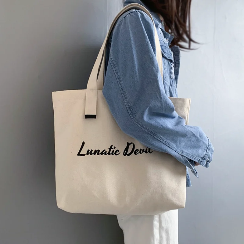 

Leisure Canvas Shoulder Bag Student Class Shoulder Bag Large Bag ins Simple Canvas Bag