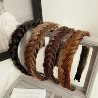 Perruque synthétique tressée torsadée pour femmes, bandes de cheveux, tresses à la mode, accessoires pour cheveux, bandeau naturel bohème, extensible pour fête 6