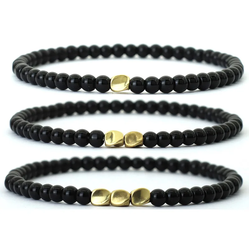 Neue 3 Stück Männer Armband Set 4mm Reis Perle Braclet Homme Natürliche Holz Braslet Unregelmäßigen Kupfer Charme Stein Brazalete pulseira – Detail 10
