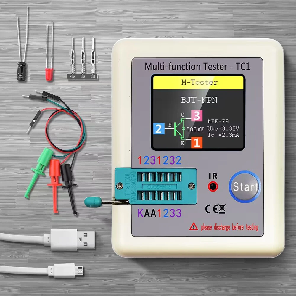 LCR-TC1 LCR-T7 T10H Transistor Tester Multimeter Colorful Display TFT For Diode Triode MOS/PNP/NPN Capacitor Resistor Transistor