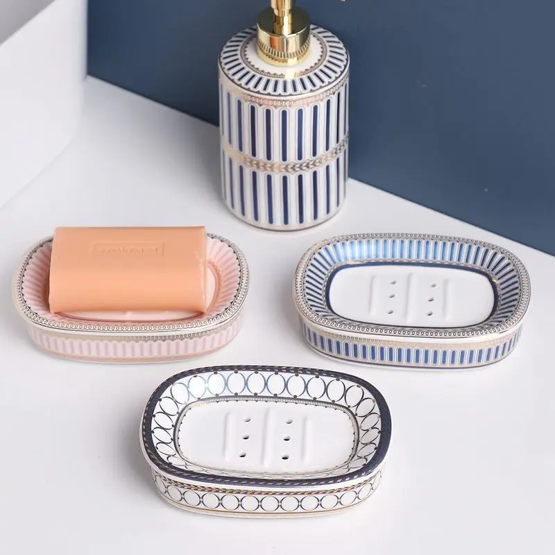 Elegant Ceramic Soap Box Draining Holder