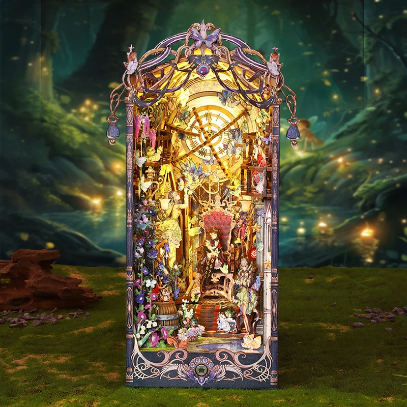 DIY 북 누크 키트 선반 3D 나무 책장 북엔드 만들기 방 장난감 홈 침실 장식 인형집 크리스마스 선물용