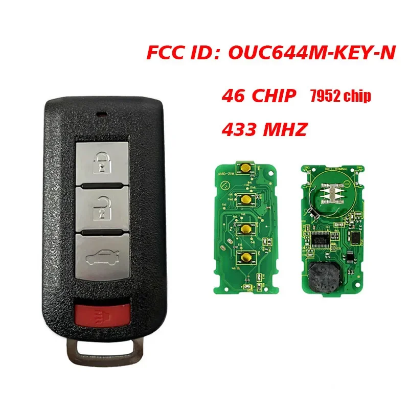 Smart Remote Key Fob Per Mitsubishi Lancer Outlander Mirage 2 + 1 3 + 1 3 4 Pulsanti Ouc644M-Key-N 315Mhz 2008-2016