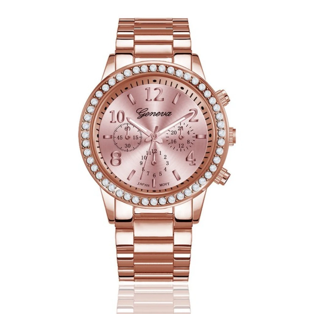 Women Brand Watches 2024 Luxury Rose Gold Simplicity Digital Design Ladies Quartz Watch Business Women Watch Steel Strap Female 5