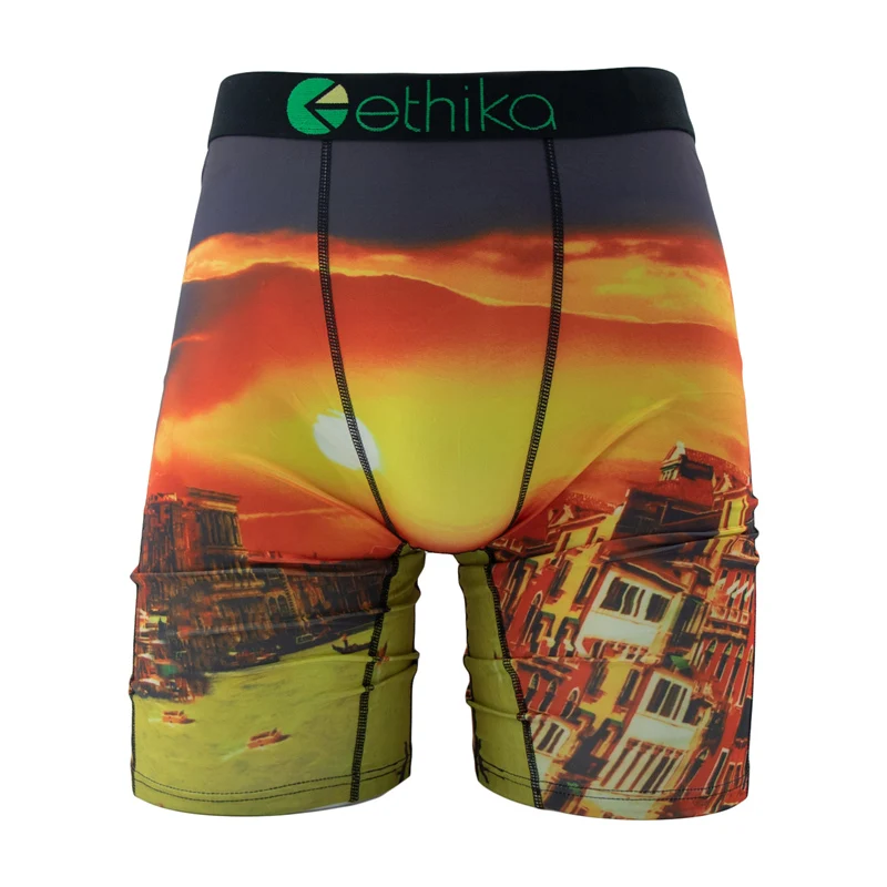 Fashion Print Men Underwear Boxer Cueca Male Panties Lingerie Men Underpants Boxershorts Trunks Plus Size S-XXXL Men's Boxers